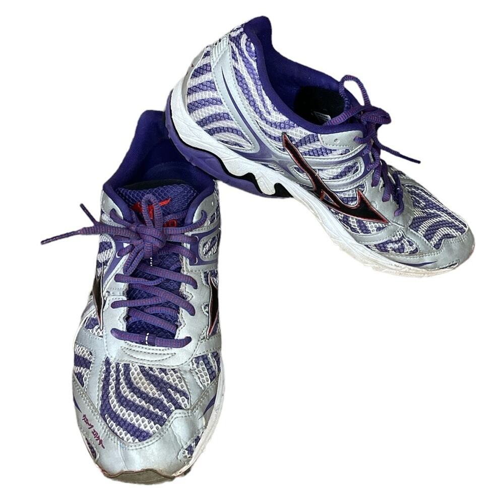 𝅺Mizuno Wave Elixir 7 Running Shoes White Anthracite Prism Violet Size 10.5